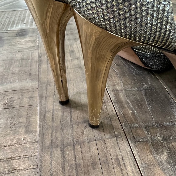 Jimmy Choo Kayden gold/silver glitter heels - Picture 7 of 10